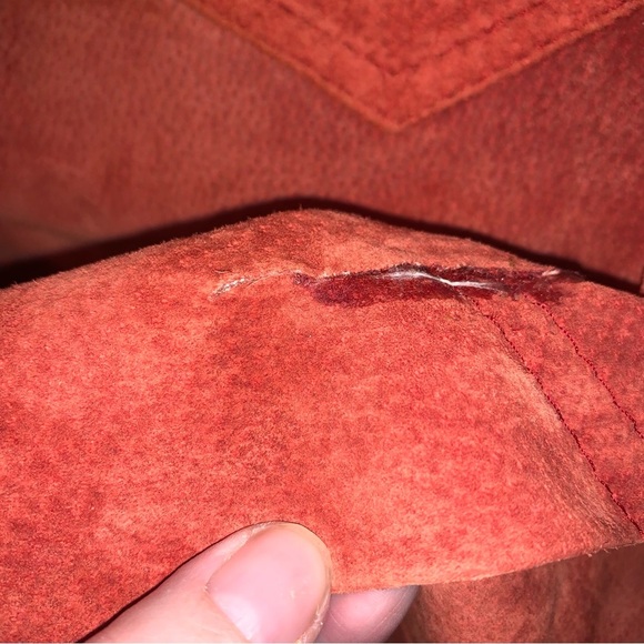 Bagatelle Rust Orange Leather Fringe Western Skirt M - Picture 9 of 11